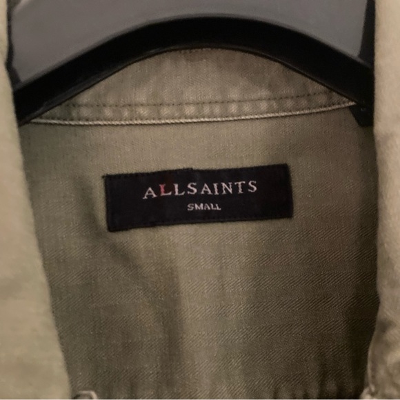 All Saints Green Lightweight Shirt Jacket - Picture 3 of 9